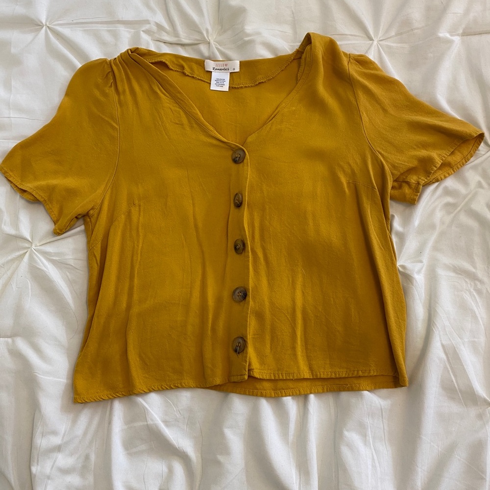 Yellow Button Down Blouse